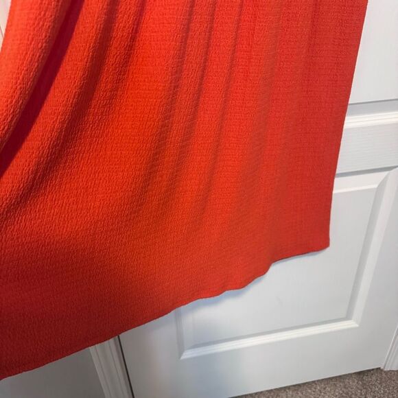 Zara Orange Stretch Knit V-Neck Sleeveless Midi Dress Women’s Size Medium - Picture 3 of 7